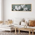 thumbnail image 3 of IDEA4WALL Extra Large Framed Canvas Print Wall Art Elegance in Bloom White Flowers Vintage Artwork Antique Retro Fine Art Watercolor Decorative Relax/Calm for Rooms Decor - 60"x20", 3 of 5