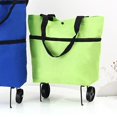 thumbnail image 1 of Bolsa de compras con ruedas Salvador bolsa de mano plegable tela Oxford verde, 1 of 10