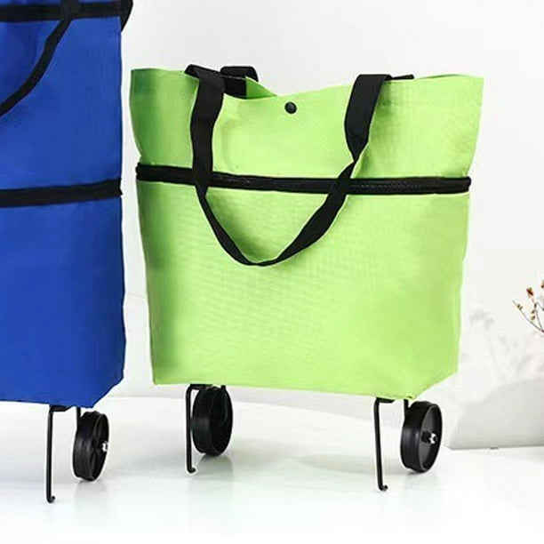 Bolsa de compras con ruedas Salvador bolsa de mano plegable tela Oxford verde