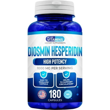 We Like Vitamins Diosmin Hesperidin Supplement Circulation Support Lymphatic Drainage 180 Capsules