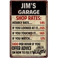 thumbnail image 1 of JIM'S Garage Shop Rates Sign Man Cave Decor 8 x 12 High Gloss Metal 208120010156, 1 of 1
