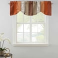 thumbnail image 2 of Tie Up Valances for Windows, Burnt Orange Brown Adjustable Valance Curtains Window Treatment for Living Room/Bedroom Windows, Farmhouse Vintage Wooden Rod Pocket Kitchen Curtains & Drapes 42x12 Inch, 2 of 9