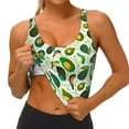 thumbnail image 3 of Yiaed Green Avocado (2) Print Ladies Waistcoat Women Sports Vest Vest Sports Women Sports Top Yoga Vest for women-Medium, 3 of 8