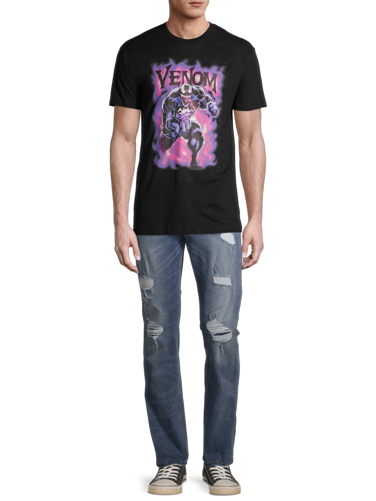 Marvel Oozy Venom & Purple Smoke Men's and Big Men's Graphic T-shirts 2-Pack Bundle