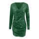 thumbnail image 4 of Vestido sexy de fiesta ajustado con cuello en V para mujer: diseño cruzado, abertura lateral, silueta en A, poliéster, adecuado para la noche/eventos, 4 of 5