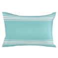 thumbnail image 2 of Aqua Striped Throw Pillow Cover, Pillowcase Protectors with Zipper, Breathable Decorative Lumbar Pillow Case Cover, Luxurious White Stripes Modern Abstract Art Pillow Shams for Couch Sofa 16x24Inch, 2 of 8