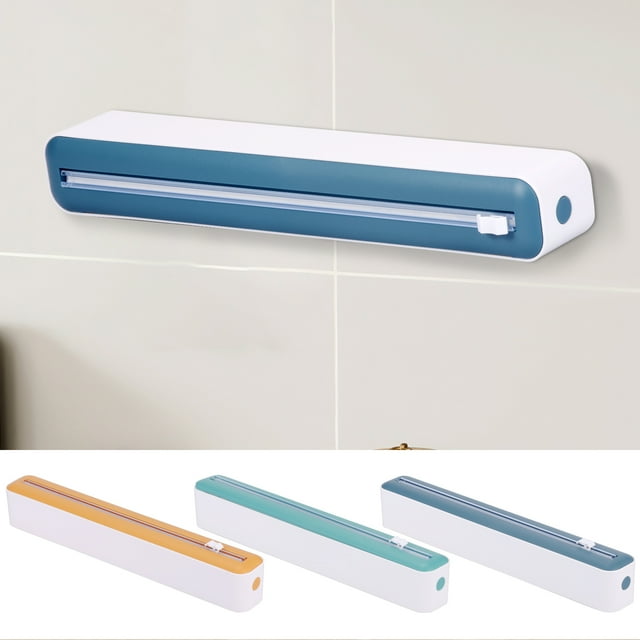 Wekvgz 3Pcs Plastic Wrap Dispenser with Slide Cutter Practical Food Wrap Dispenser Refillable Cling Film Dispenser Reusable Cling Wrap Dispenser Safe Food Plastic Wrap Dispenser for Home