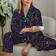 thumbnail image 6 of Uemuo Chemistry Science Pattern Womens Pajama Sets,PJ Set for Women,Pajamas for Women Logo,Long Sleeve Pajama Set for Women,Soft Long Sleeve Top With Pants-Large, 6 of 9