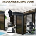 thumbnail image 7 of Erinnyees 10' x 12' Wall Mounted Sunroom Gazebo,All-Season Patio Gazebo Sunroom with Side Door,Outdoor Permanent Sunroom,Grey, 7 of 7