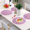 thumbnail image 3 of 15 Inch Round Grid Plate Mats Heat Non-Slip Resistant PVC Placemats for Kitchen Dining Table Decor Small Colors Shapes 4PCS, 3 of 5