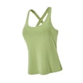 thumbnail image 1 of Camiseta sin mangas de yoga para mujer, sujetador acolchado, portátil, para entrenamiento, ejercicio, elegante, de nailon, para pilates, fitness, ropa, 1 of 10