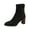 Black, variant on Black Womens Mid Heel Ankle Boots Suede Square Toe Back Zipper Casual Winter Plus Size Solid