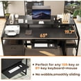 thumbnail image 6 of SEDETA 63" Computer Desk, Office Desk with Lockable Drawers for Legal/Letter File, Gaming Desk with LED Lights & Power Outlet, Home Office Desks with Storage, Black, 6 of 7
