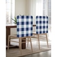 thumbnail image 5 of nqOlkjepod Navy Blue Plaid Chair Covers Set of 8, Decorative Chair Back Cover, Spring Farmhouse Buffalo Checkered Dining Room Chair Slipcovers Removable Chair Protectors Covers for Party Banquet, 5 of 7