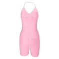 thumbnail image 4 of Women Halter Sports 2 Piece Sets Seamless Ruched Sleeveless Yoga Tops Shorts Butt Lifting Workout Set, S, 4 of 6