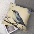 thumbnail image 7 of Fenyluxe Throw Pillow Covers Watercolor Ink Painting Art Adorable Animal Sparrow Bird Flower Leaves Throw Pillow Case Square Outdoor Pillows Decorative 2pcs Cushion Cover  White, 7 of 7