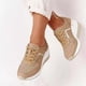 thumbnail image 4 of Zapatos de cuña informales de gran tamaño con tira dorada, zapatillas cómodas antideslizantes para correr para mujer, uso diario, 4 of 5