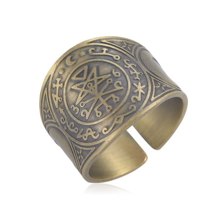 Personalized Moon Ring Duo Copper On Sides Retro Jewelry