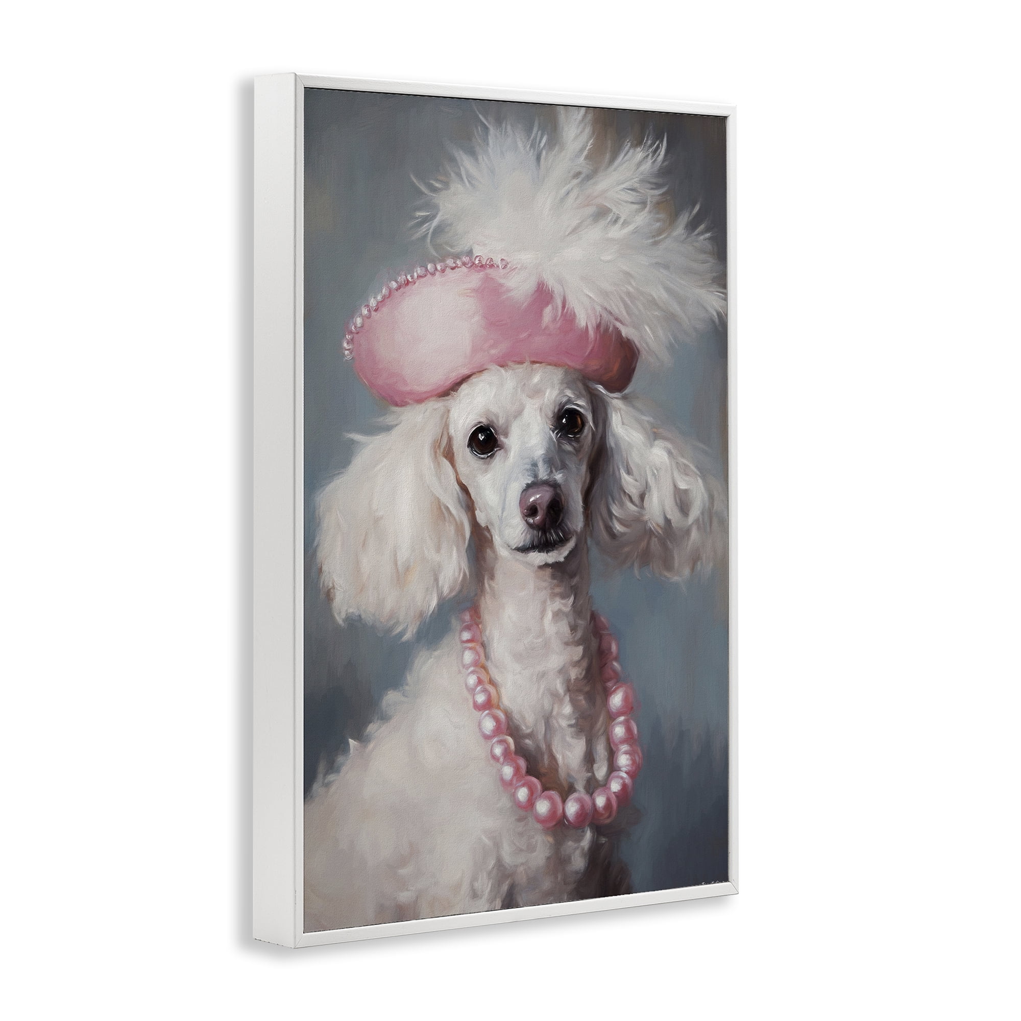 Stupell Industries Beautiful Collette Pup White Framed Giclee Art, design by Tina LeCour