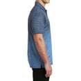 thumbnail image 3 of Mens Ombre Heather Polyester Polo Carolina Blue/ True Navy X-Small, 3 of 5