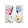 thumbnail image 2 of Colorful Tulips Sheer Curtains 63 Inches Long 2 Panels Abstract Flowers Light Filtering Semi Sheer Window Curtains Drapes for Bedroom Living Room 52"x63", 2 of 7