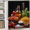 thumbnail image 6 of Creowell Pasta Pretty Shower Curtain Bathroom Decor 100% Polyester Fiber Set with Hooks 36x72, 6 of 7