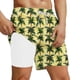 thumbnail image 1 of Ceisia Men's 2-in-1 Quick Dry Swim Trunks Yellow Palm Tree Print Elastic Waist Beach Shorts with Compression Liner Gift, 1 of 5