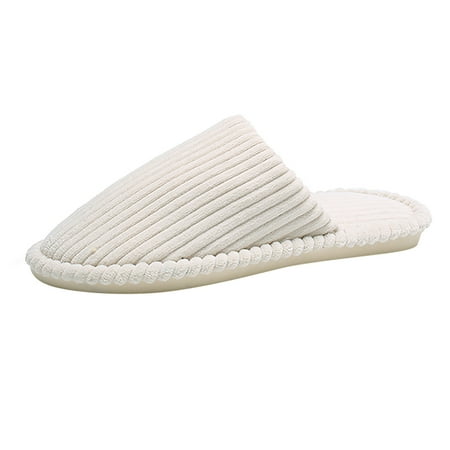 GEZHEN Womens Cozy Memory Foam Slippers Fashion Streak Round Toe Flats Short Flock Slippers Slip On Shoes Fluffy Winter House Shoes Indoor and Outdoor