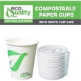 thumbnail image 4 of EcoQuality 12 oz Paper Cups with Flat Lids, White, Disposable, PLA Lined,  Hot and Cold Drink Cups (25 Count), 4 of 7