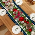 thumbnail image 4 of Linen Blue and Black Buffalo Check Plaid Christmas Table Runner 36 Inches Long Farmhouse Winter Christmas Xmas Holiday Home Kitchen Table Decorations, 4 of 7