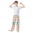 thumbnail image 2 of FORMRS Boys Pajama Pants with Pockets Size 11-12Y Kids Lounge Sleep Bottoms, Pink Checkered Daisy, 2 of 8