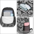 thumbnail image 4 of Paisley and Damask Black Pattern 17" Waterproof Oxford School Backpacks for Teens, S-Shape Padded Straps, for School, Travel, Hiking, Camping, 4 of 5