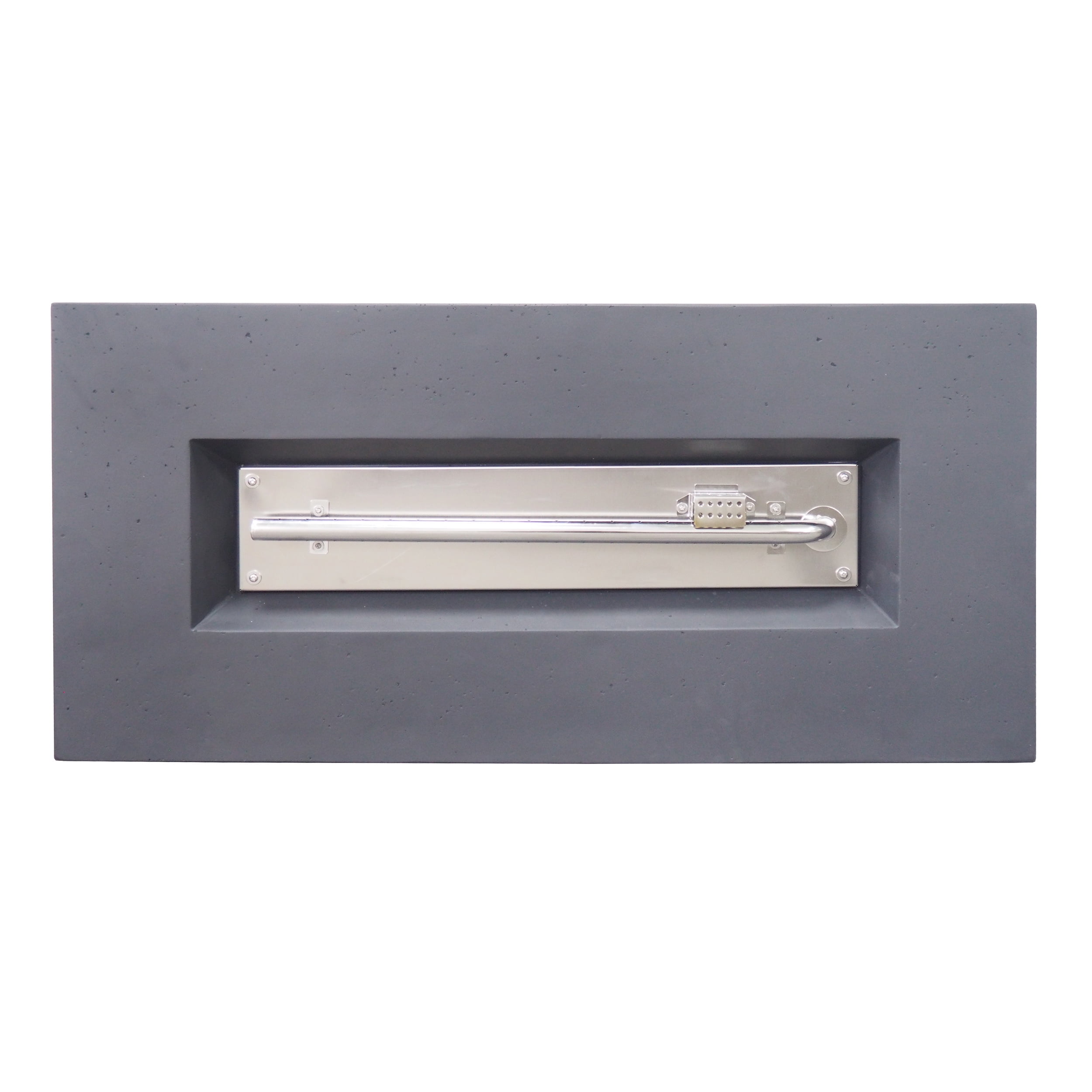 Leo Outdoor 40,000 BTU Rectangular Light Weight Concrete Gas Burning Fire Pit, Dark Gray