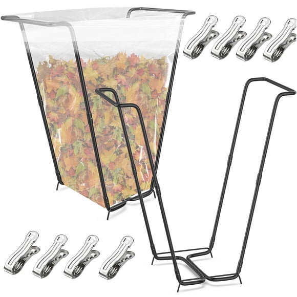 2PCS Outdoor Trash Bag Holder Metal Garbage Bag Holder for Yard Work Frame Holds 30-45 Gallons Trash Bags Portable Leaf Bag Holde
