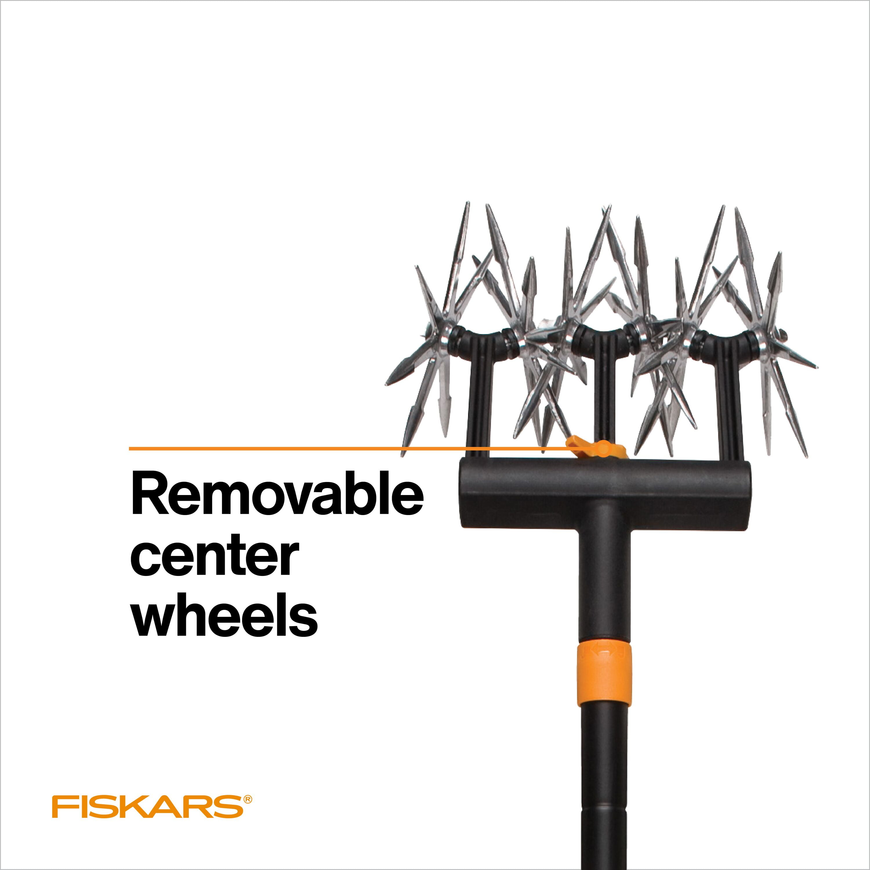 Fiskars Steel Rotary Cultivator Garden Tool with Extendable Handle, Black and Orange, 1 Count