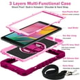 thumbnail image 3 of Dteck Case for Samsung Galaxy Tab A 8.0" SM-T290 T295 (2019 Released) 8-inch,Shockproof Rubber 3-Layers Protection Case Hybrid Kickstand Cover with Hand & Shoulder Strap,Rose+Pink, 3 of 9