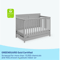 Graco Hadley 5in1 Convertible Baby Crib with Drawer, Pebble Gray