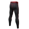 thumbnail image 2 of Men Compression Fitness Pants Tights Casual Bodybuilding Male Trousers Skinny Leggings Quik Dry Sweatpants Workout Pants Black and Red S, 2 of 12