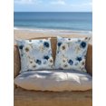 thumbnail image 5 of Outdoor Pillows Waterproof, Blue White Floral Bedding Throw Pillows with Insert for Couch Sofa Bed, Oil Painting Farmhouse Chic Flowers 18x18 Inch Pillowcases Decorative Camping Patio Pillow Set of 2, 5 of 8