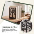 thumbnail image 4 of Unique Bargains Exquisite Decorative Metal Bookends for Home Office and Library Black Style B 4.7"x3.3"x6.9", 4 of 5