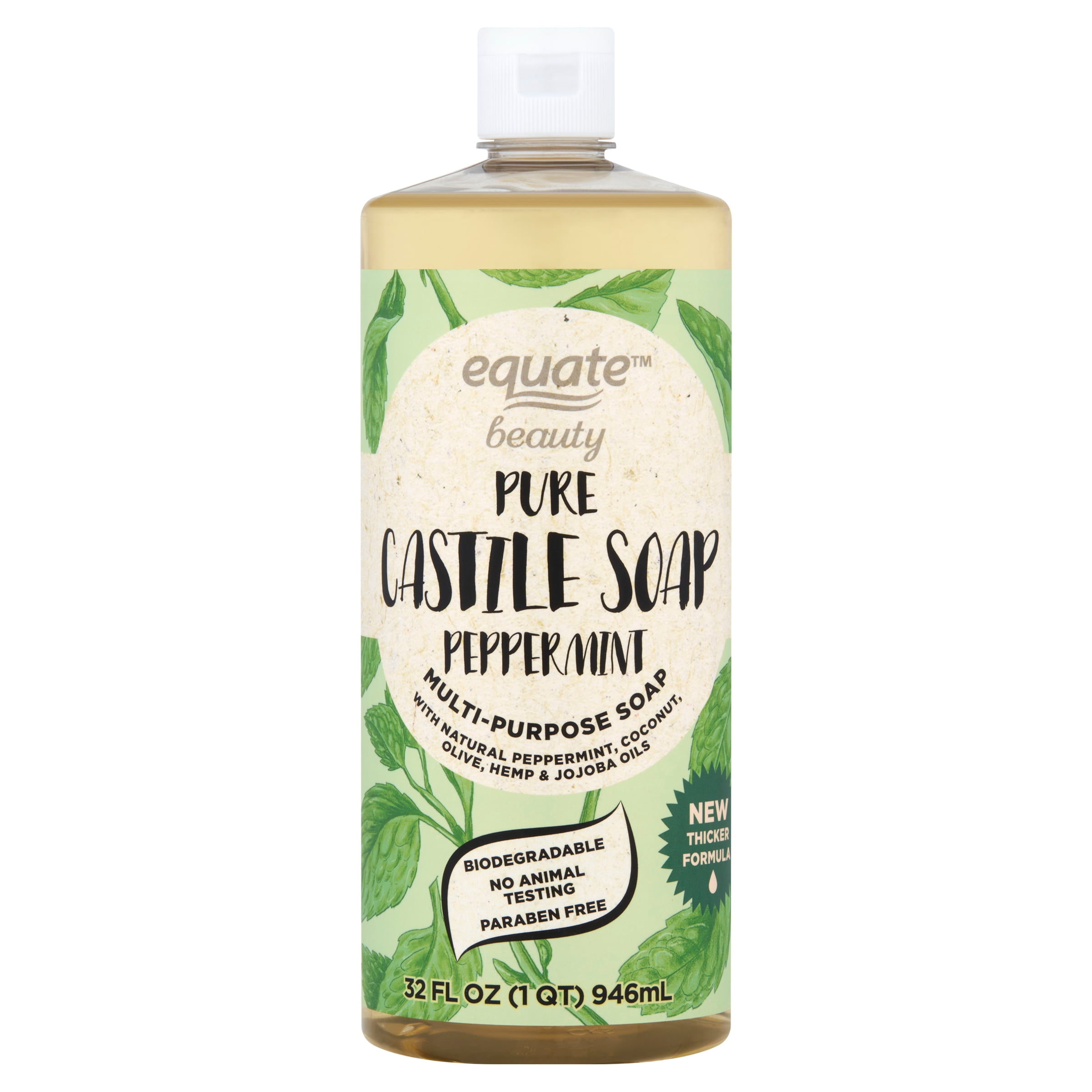 Equate Beauty Pure Castile Soap, Peppermint, 32 fl. Oz.