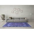 thumbnail image 3 of Ahgly Company Machine Washable Indoor Square Oriental Blue Industrial Area Rugs, 5' Square, 3 of 4