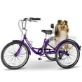 thumbnail image 6 of Adults Tricycles, 24/26" Trike Bike with Parking Brake Handle, 7 Speed Rear Derailleur, Double-Wall Wheel Rims, for Women Men Exercise Outdoor, 6 of 10
