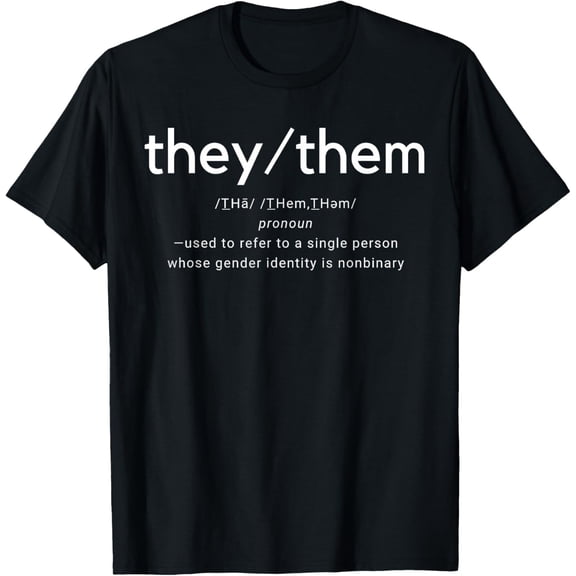 t-shirt They/Them Definition LGBTQ2S They Them Nonbinary Pronouns T-Shirt mens,black,women,funny,journey,Crew Neck, Short Sleeve,custom clothing patterns.gift
