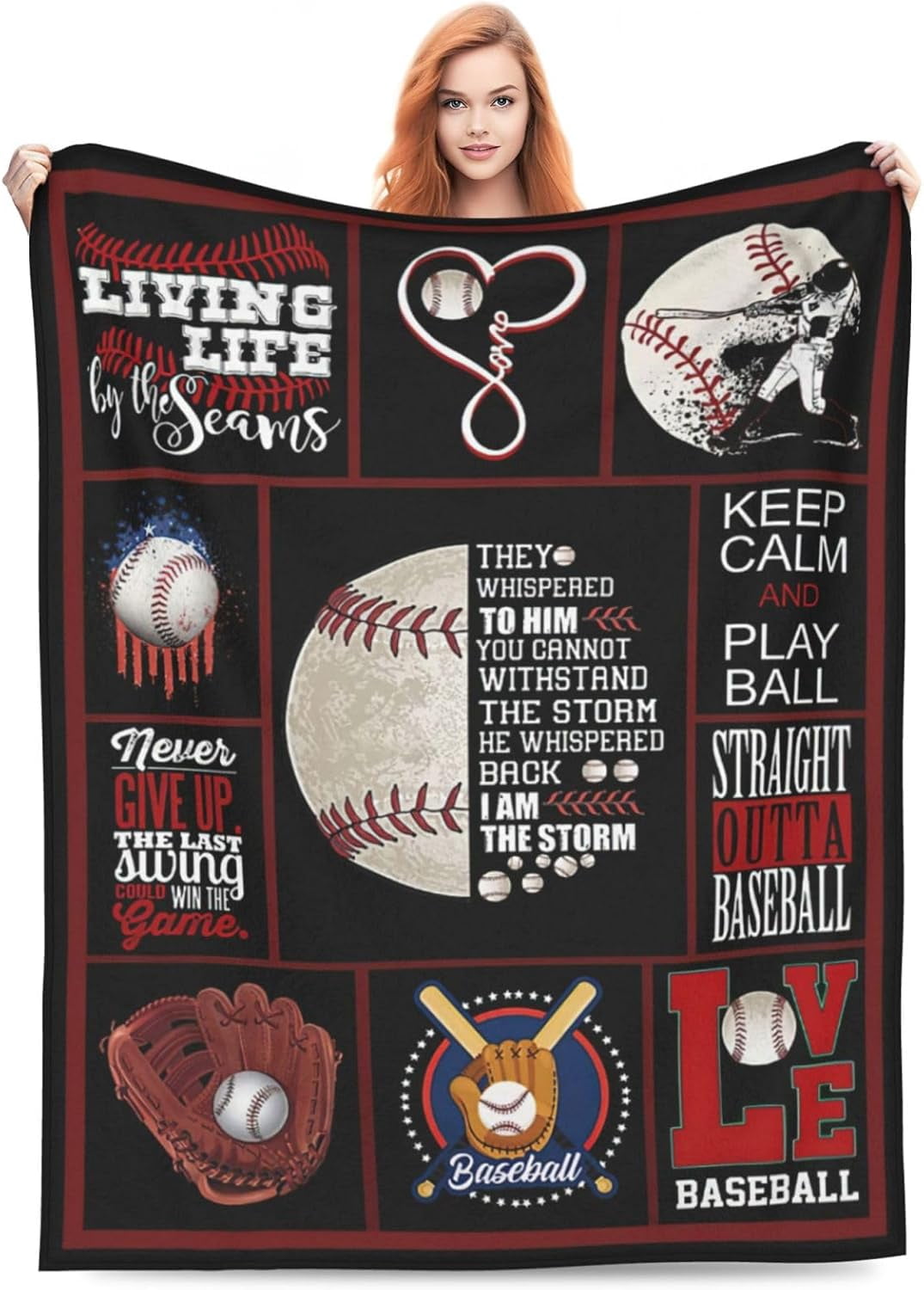 Baseball Blanket Baseball Gifts Throw Blankets Cozy Fleece Flannel Blanket Plush Lightweight Bedding Baseball Stuff for Boys Girls Men Women Kids Adults Lovers for Couch Sofa Bed Room Decor 50"X60"
