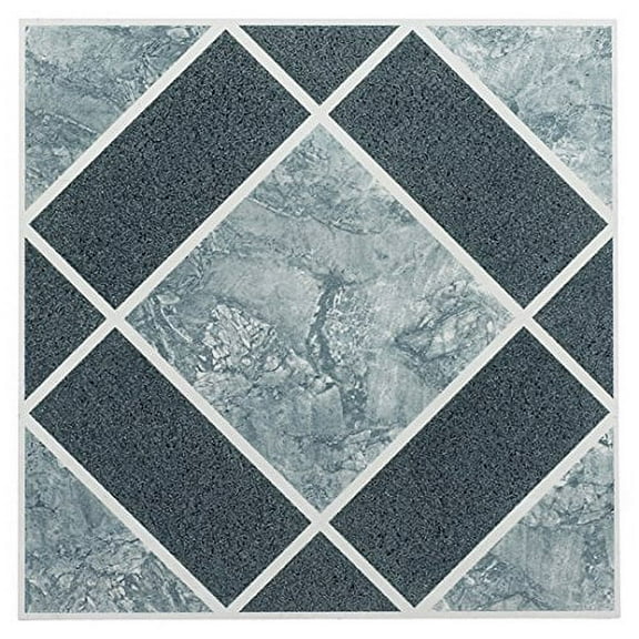 Roman Palace Collection 20 Pack of 12" x 12" Self Adhesive High Gloss (No Wax) Finish 1.2mm Thick Vinyl Tiles - Light
