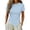 *Light Blue, variant on VBVC Women's Crew Neck Short Sleeve T-Shirt,Ladies Ruched Slim Fit Asymmetric Hem Top,Casual Form Fitting Basic Tee for Women,Army Green,S-2XL