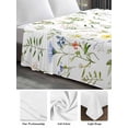 thumbnail image 5 of Twin Size Flat Sheet Only, Spring Floral Soft Brushed Microfiber Bed Sheets, Watercolor Botanical Flower Hotel Quality Breathable Bedding Top Sheet, Easy Care, 66"x96", 5 of 9