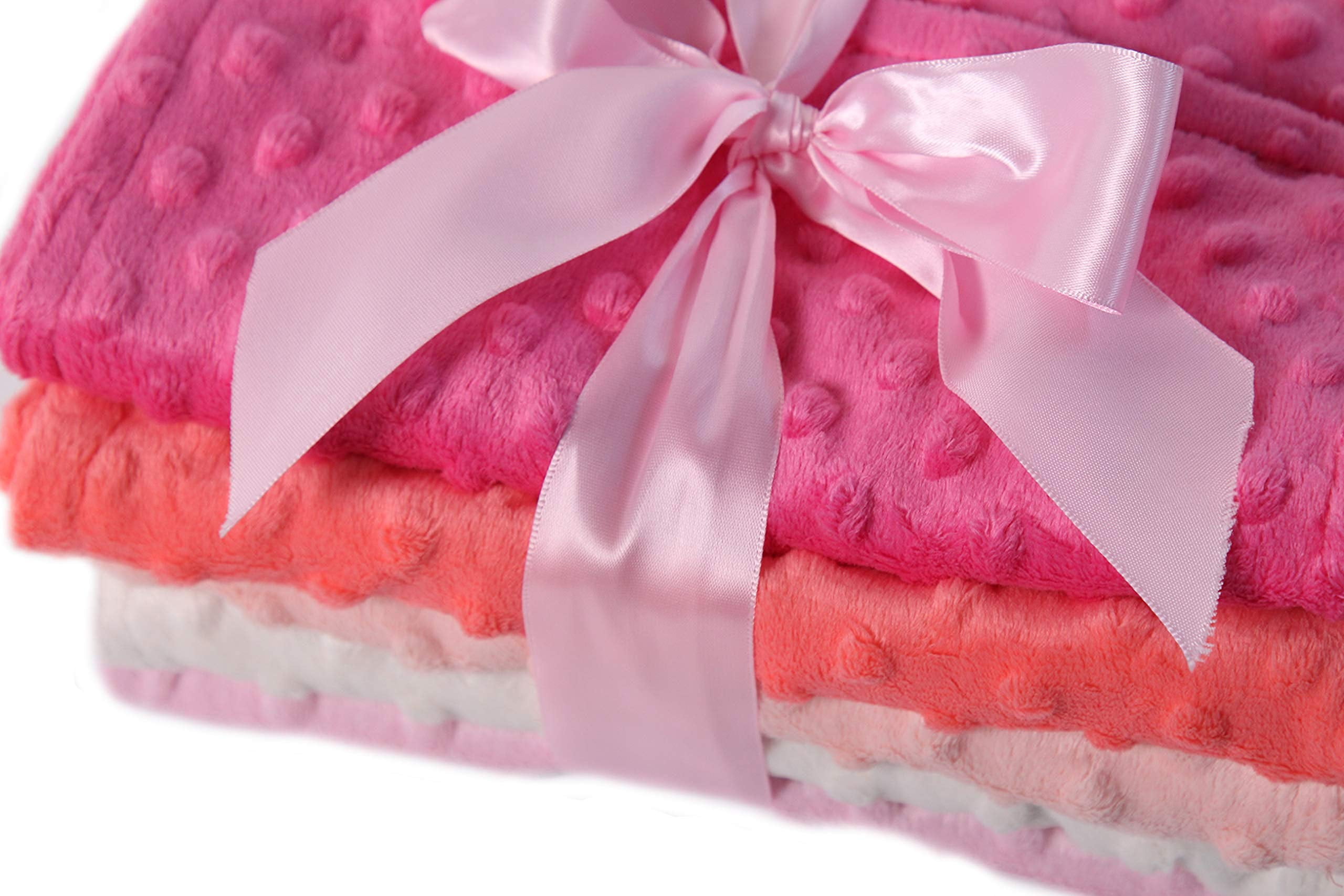 Baby Girls 5 Pack Minky Dot Burp Cloths - Shades Pink