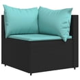 thumbnail image 2 of vidaXL 3 Piece Garden Lounge Set with Cushions Black Poly Rattan, 2 of 5